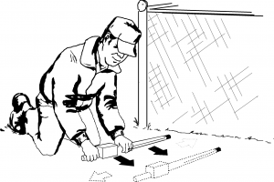 Searching for iron objects near a chain linked fence with a Schonstedt GA-72Cd