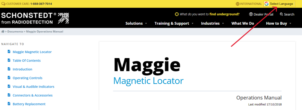 Screenshot of translate field in Maggie manual